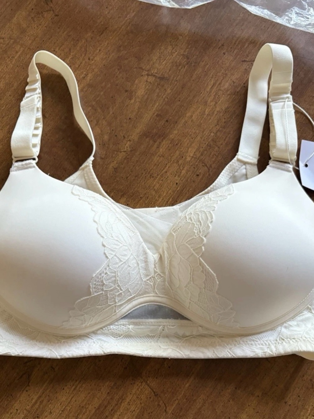 Light Cream Lace-Accent Bra